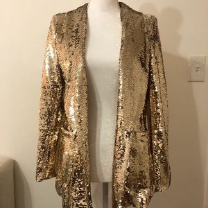 Gold Sequin Blazer Women’s